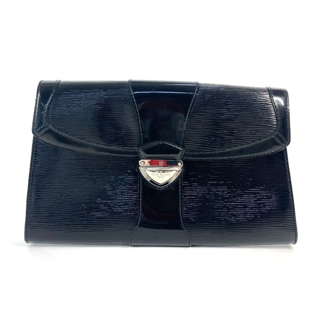 Louis Vuitton Black Noir Leather Clutch Bag Handbag Shoulder Bag (Pre-Owned) - Womens > Womens Handbags > Womens Top-Handles & Satchels