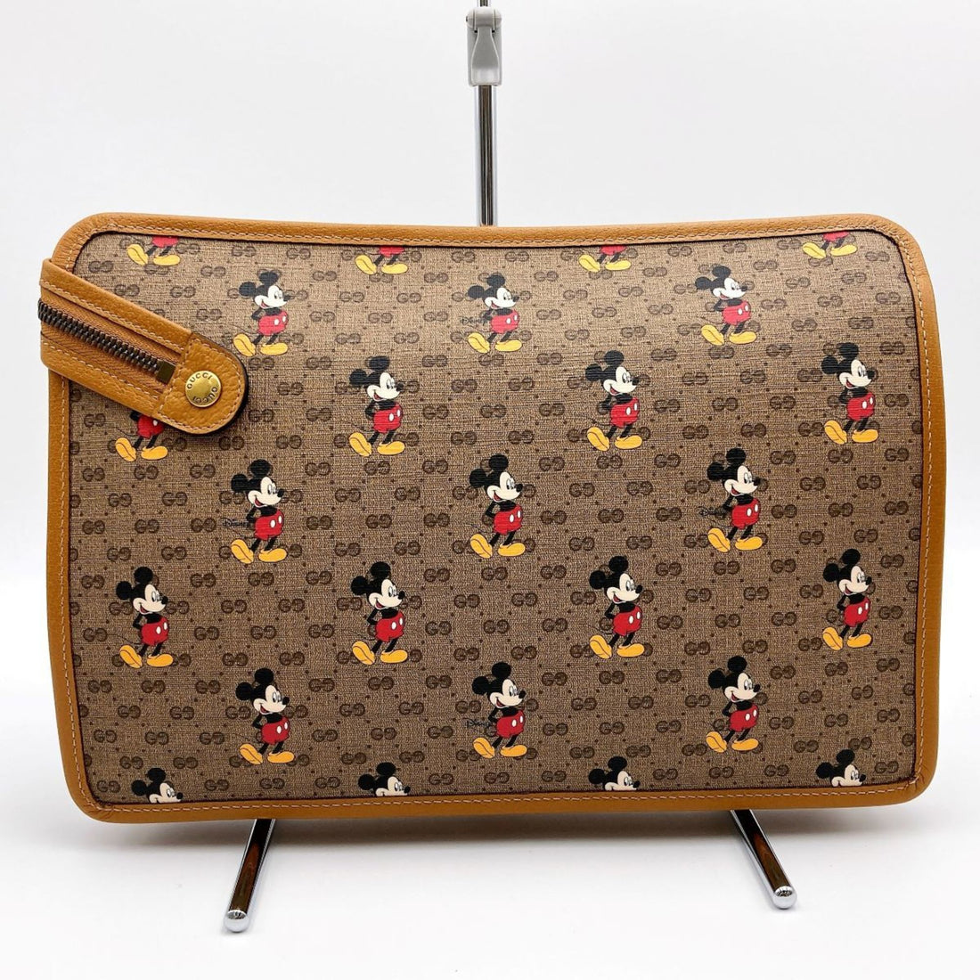 GUCCI Mickey Disney Clutch Bag Second Pouch Micro GG Brown PVC Women's 602552 - Gucci