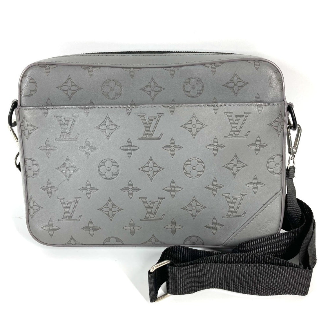 Louis Vuitton Gray Monogram Shadow Clutch Bag Shoulder Bag (Pre-Owned) - Womens > Womens Handbags > Womens Shoulder Bags & Hobos