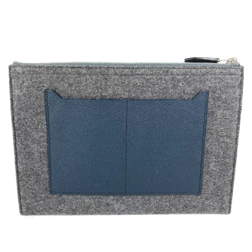 HERMES Clutch bag Felt leather gray To Doo 29 mens Used - Bag