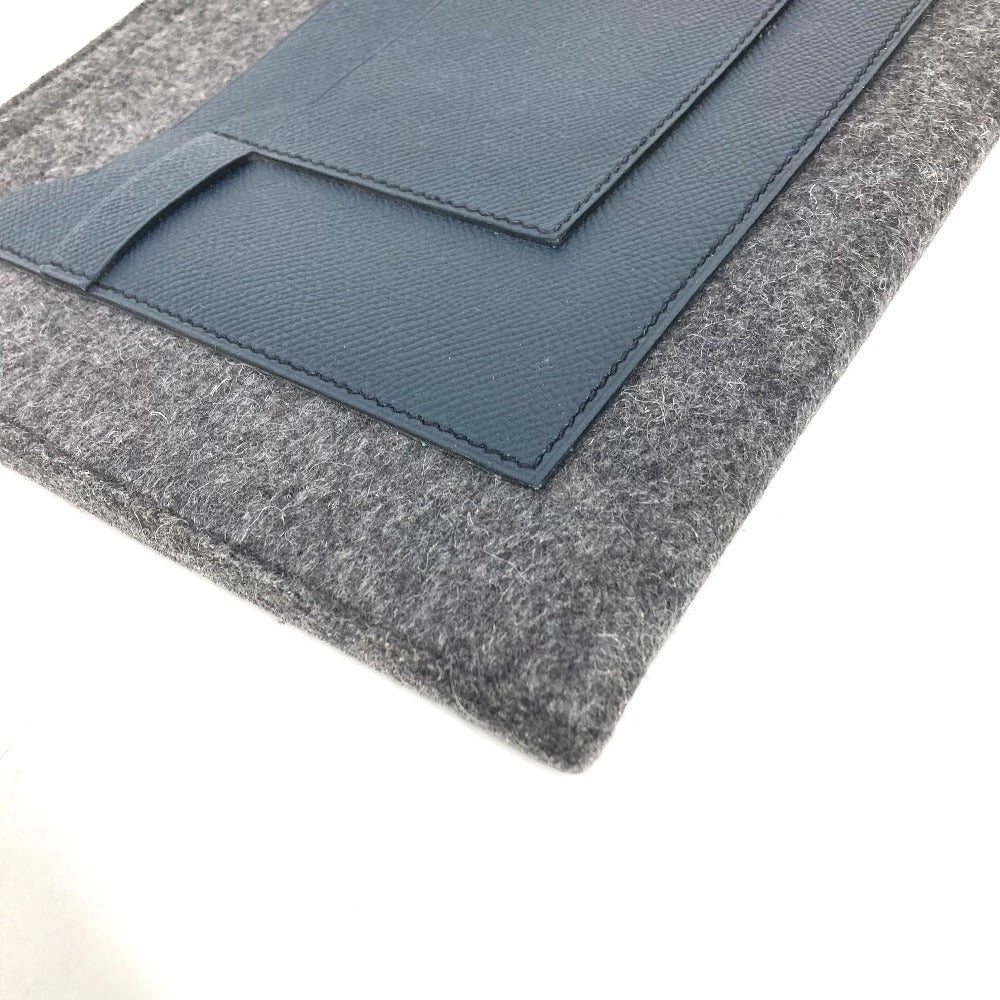 HERMES Clutch bag Felt leather gray To Doo 29 mens Used - Bag - 4