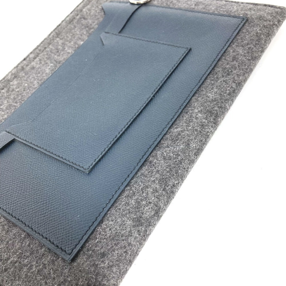 HERMES Clutch bag Felt leather gray To Doo 29 mens Used - Bag - 5
