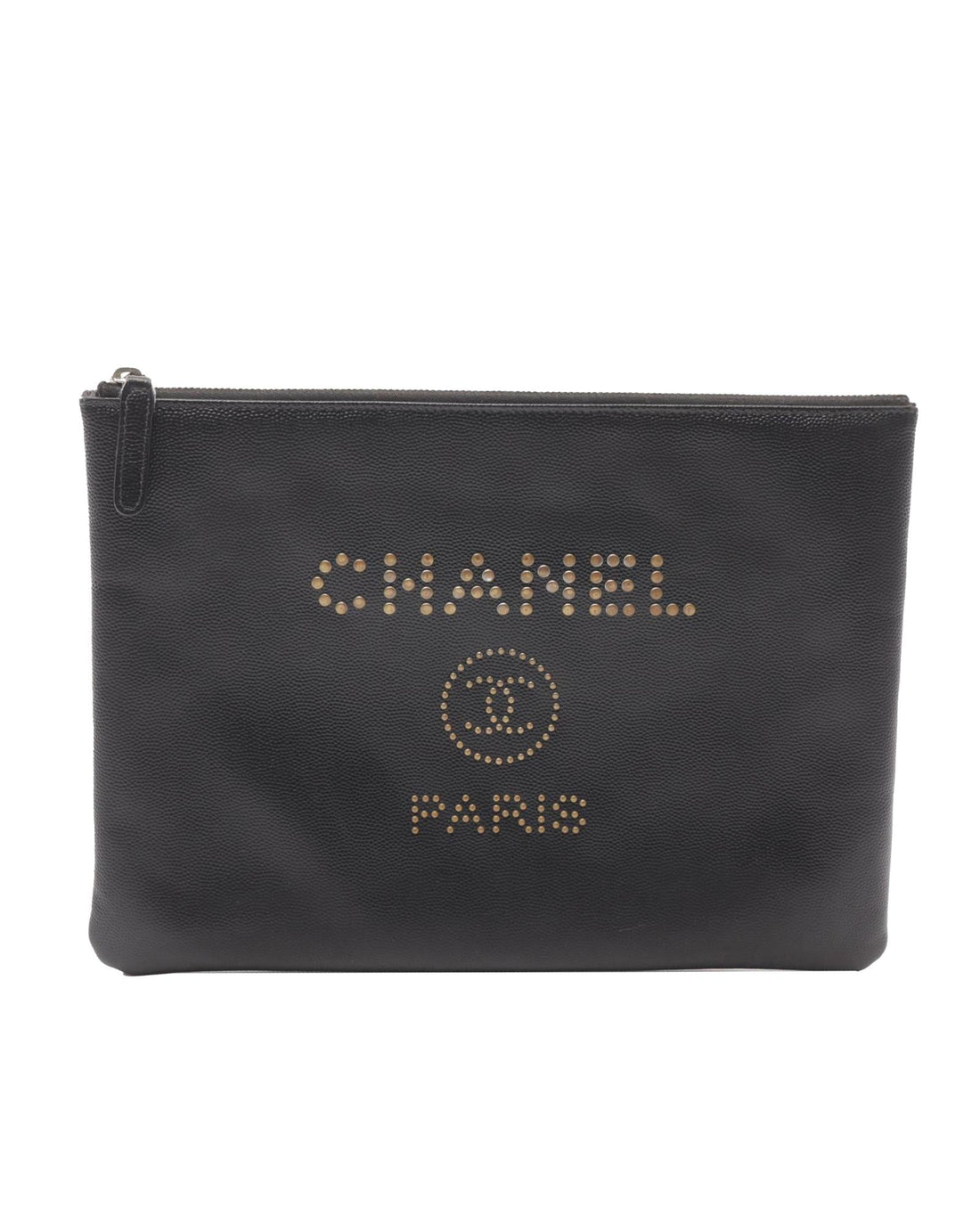 Caviar Leather Top Zip Clutch Bag - Handbag & Wallet Accessories