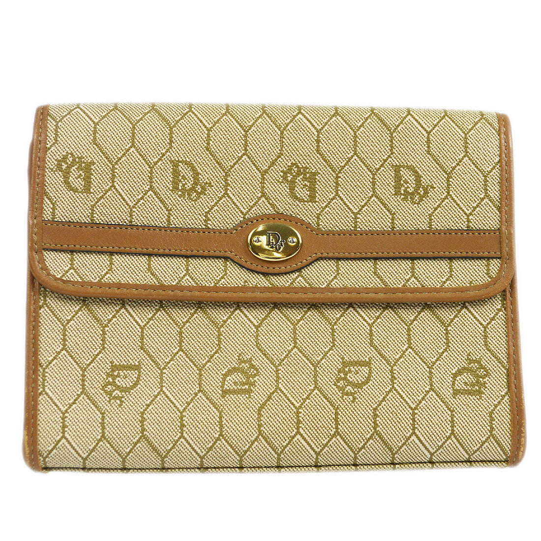 Christian Dior 1980s Honeycomb Clutch Bag Beige - Handbag & Wallet Accessories