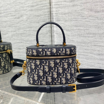 CD Signature Vanity Blue Calf Leather Cotton