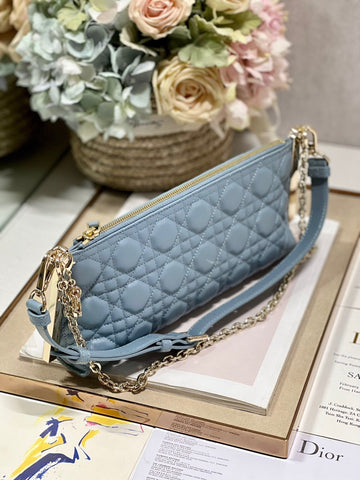 CD Dior Club Handbag Cloud Blue Lambskin 336789