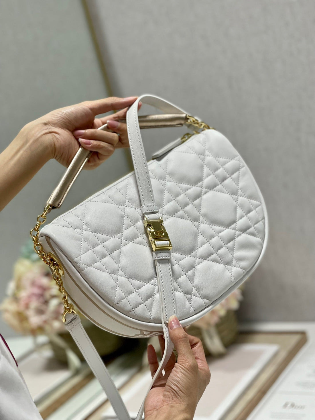 CD Dior Vibe Bag White Cowhide 336791