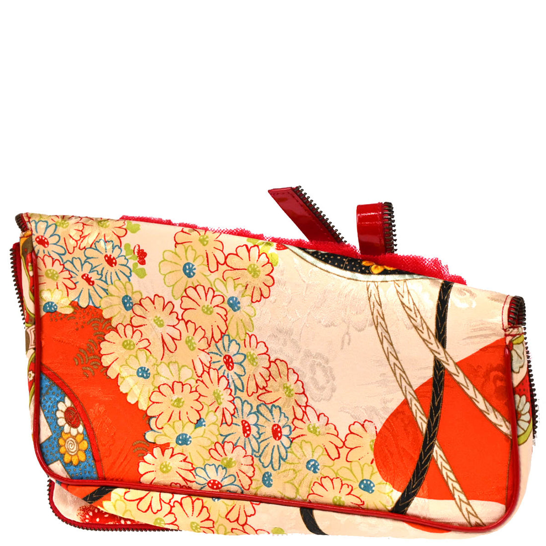 Christian 2001 Dior Multicolor Silk Embroidered Saddle Clutch - Handbag & Wallet Accessories