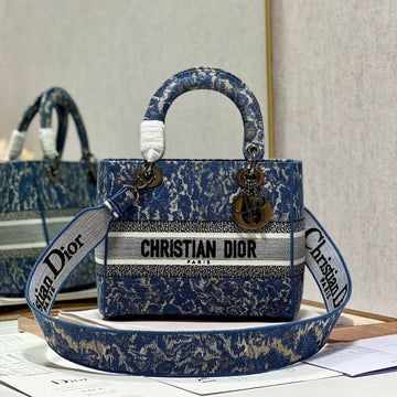 CD Denim Water Blue  24 Lady Dior Bag Canvas 336663