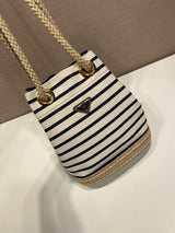 Prada Striped Bucket Bag Frabic