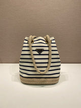 Prada Striped Bucket Bag Frabic
