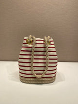 Prada Striped Bucket Bag Frabic
