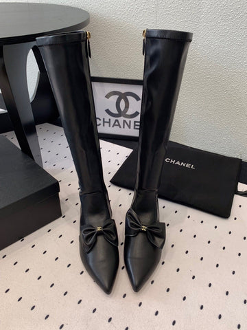 CC 25 Bow-knot Boot Black Sheepskin 514066