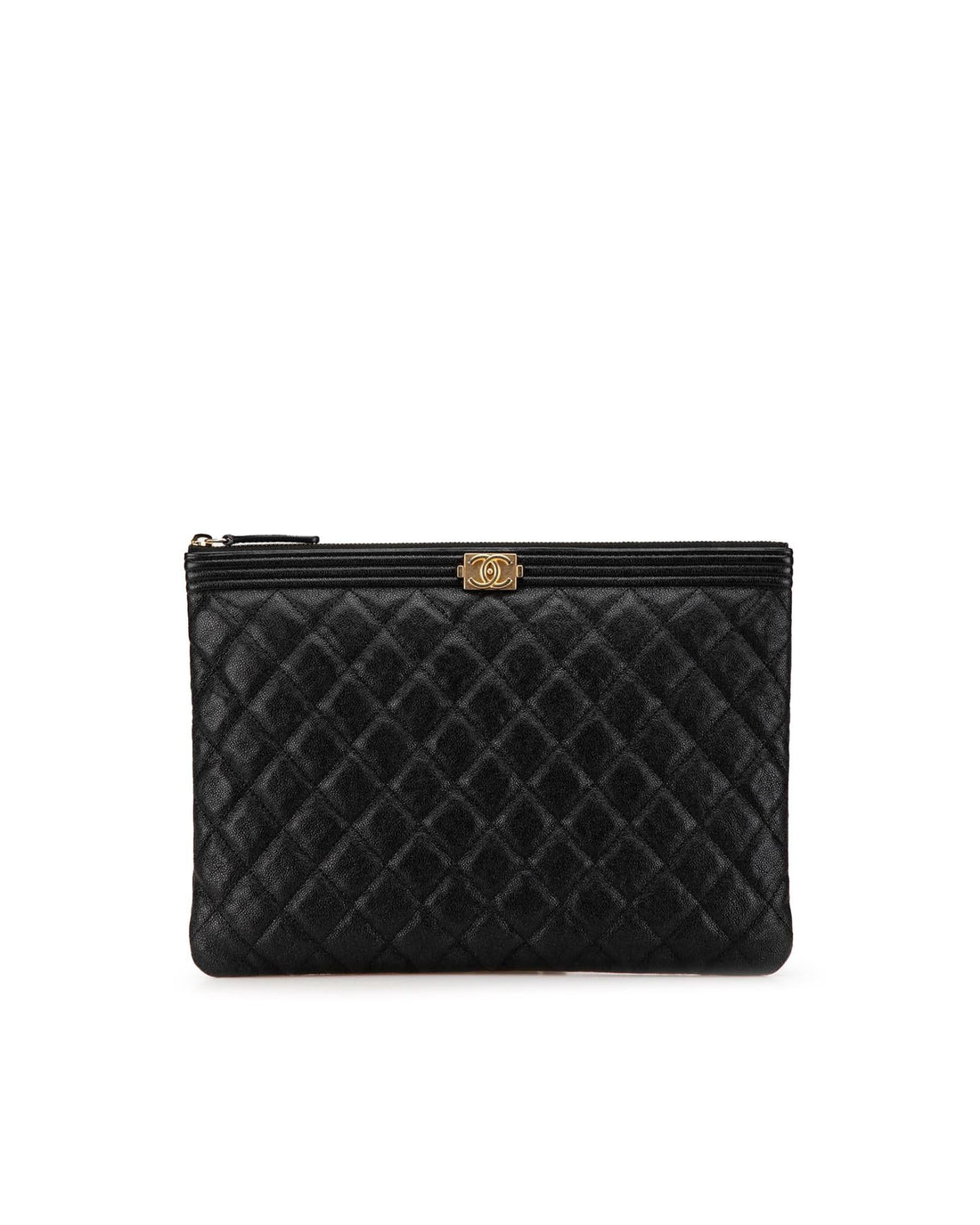 Quilted Leather Top Zip Clutch - Handbags, Wallets & Cases