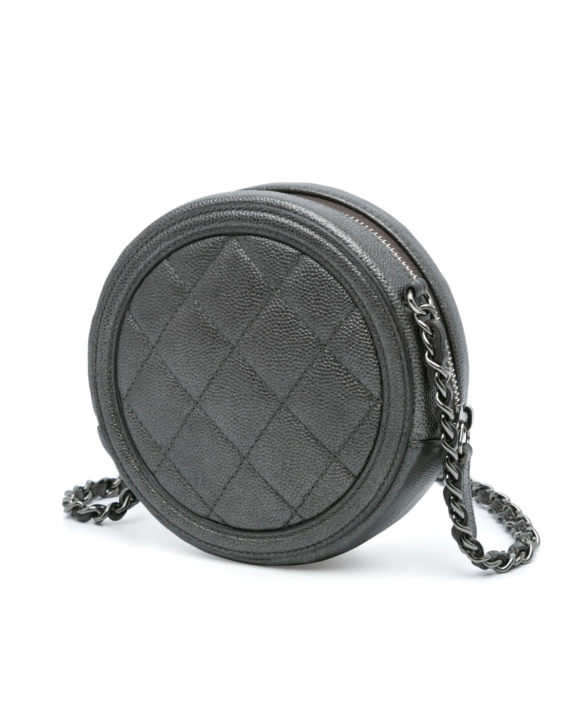 Metallic Quilted Leather Clutch with Chain Strap and Interior Pockets - Handbags, Wallets & Cases