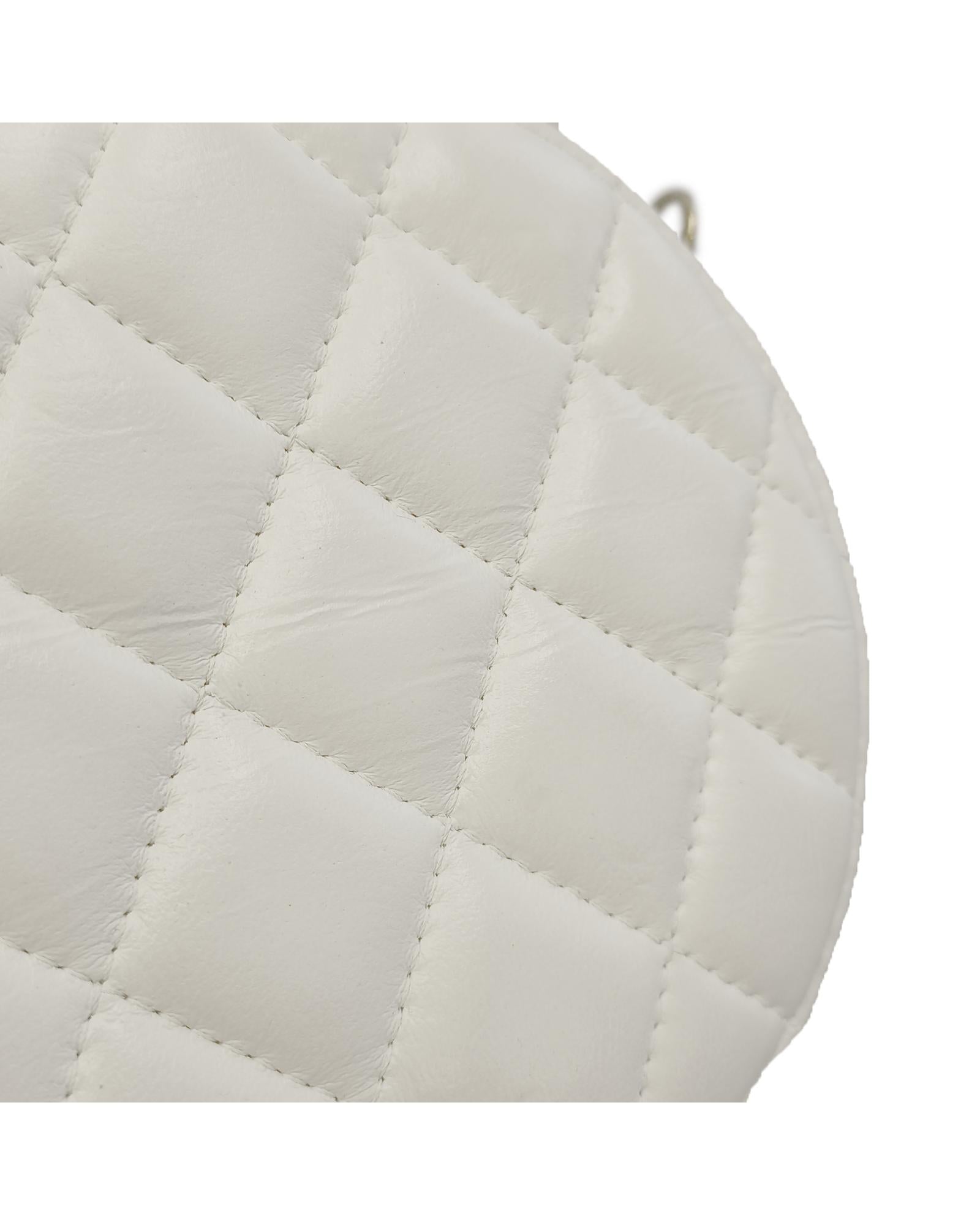 Quilted Lambskin Pearl Crush Round Clutch with Chain - Handbags, Wallets & Cases - 13