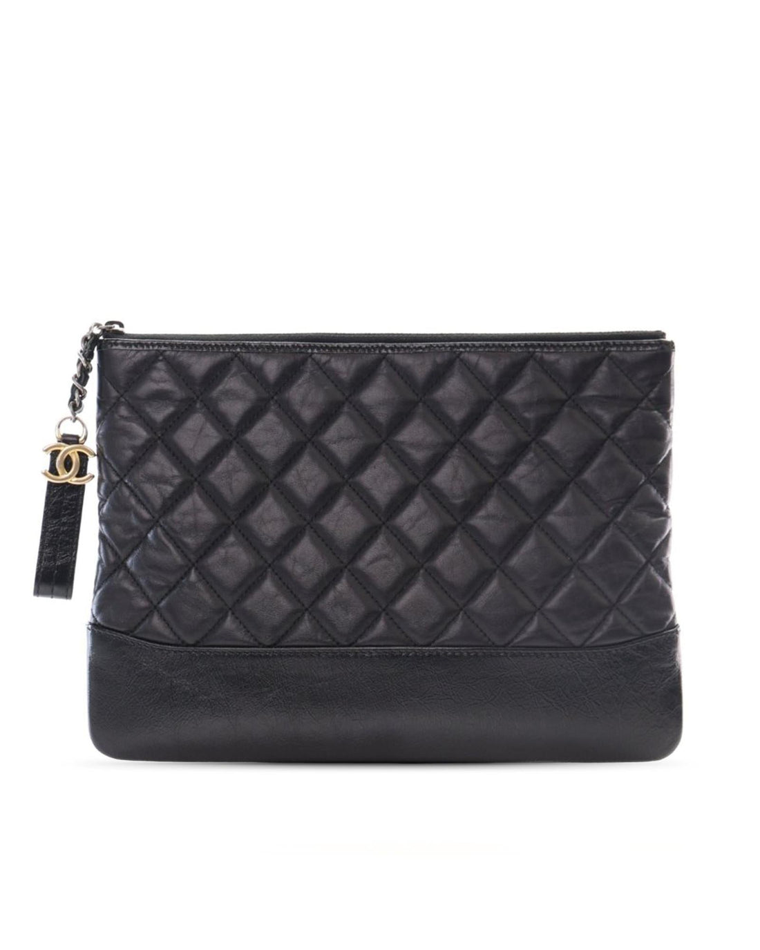 Quilted Calf Leather Gabrielle O Case Clutch with Top Zip Closure - Handbags, Wallets & Cases