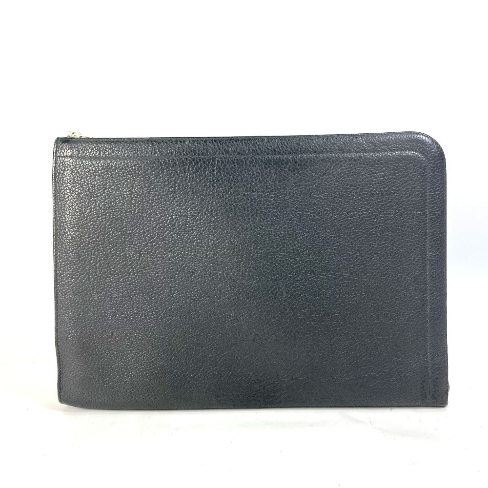 HERMES Clutch bag leather gray L-shaped fastener Zip tablet mens Used - Bag - 10