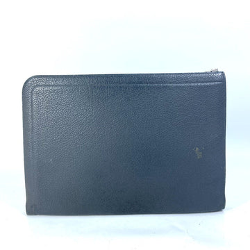 HERMES Clutch bag leather gray L-shaped fastener Zip tablet mens Used - Bag