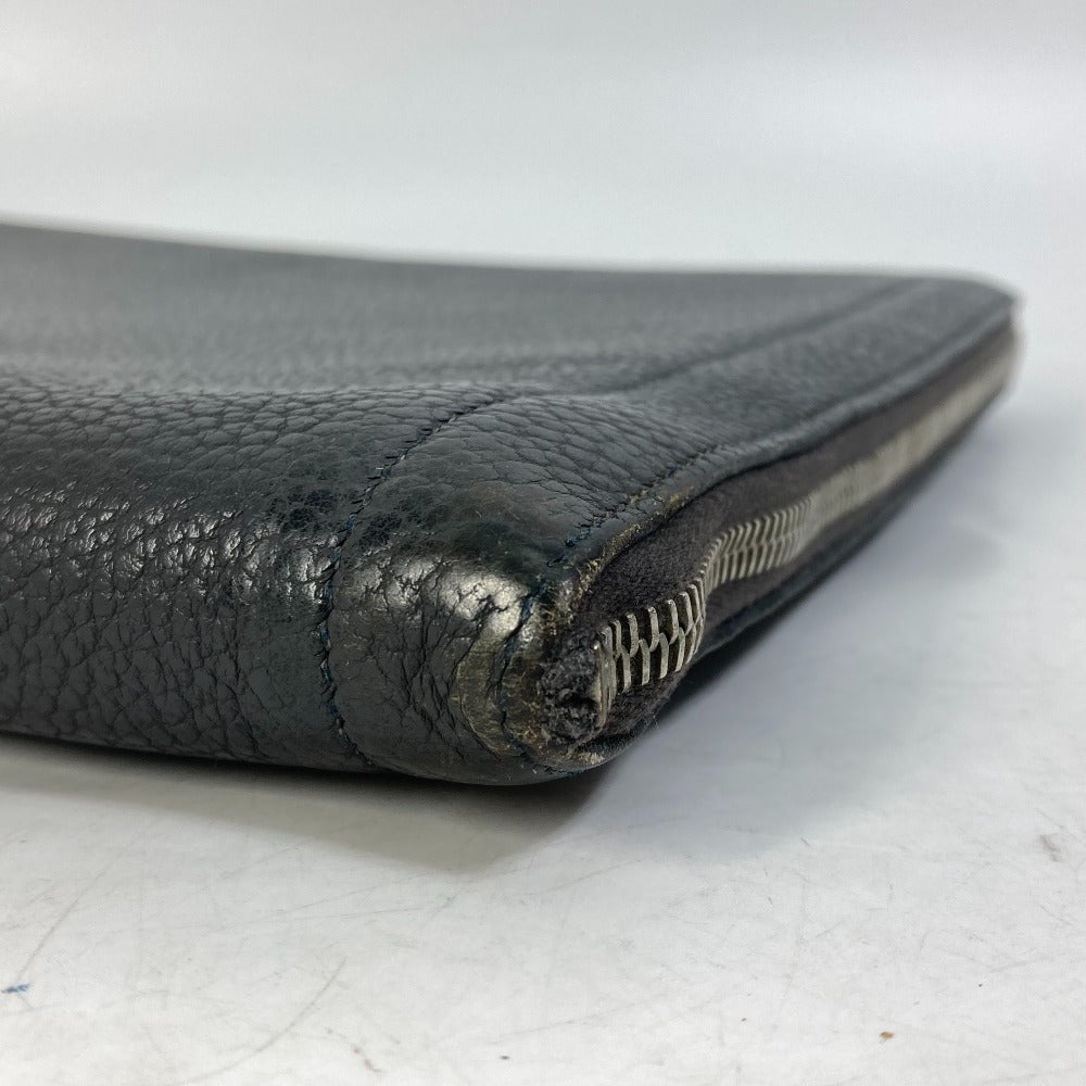 HERMES Clutch bag leather gray L-shaped fastener Zip tablet mens Used - Bag - 4