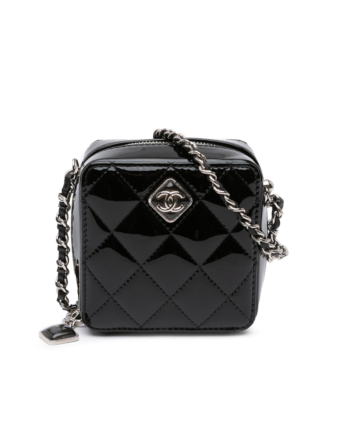 Quilted Patent Diamond Resin Clutch With Chain - Handbags, Wallets & Cases