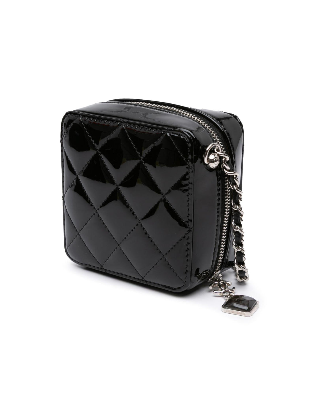 Quilted Patent Diamond Resin Clutch With Chain - Handbags, Wallets & Cases