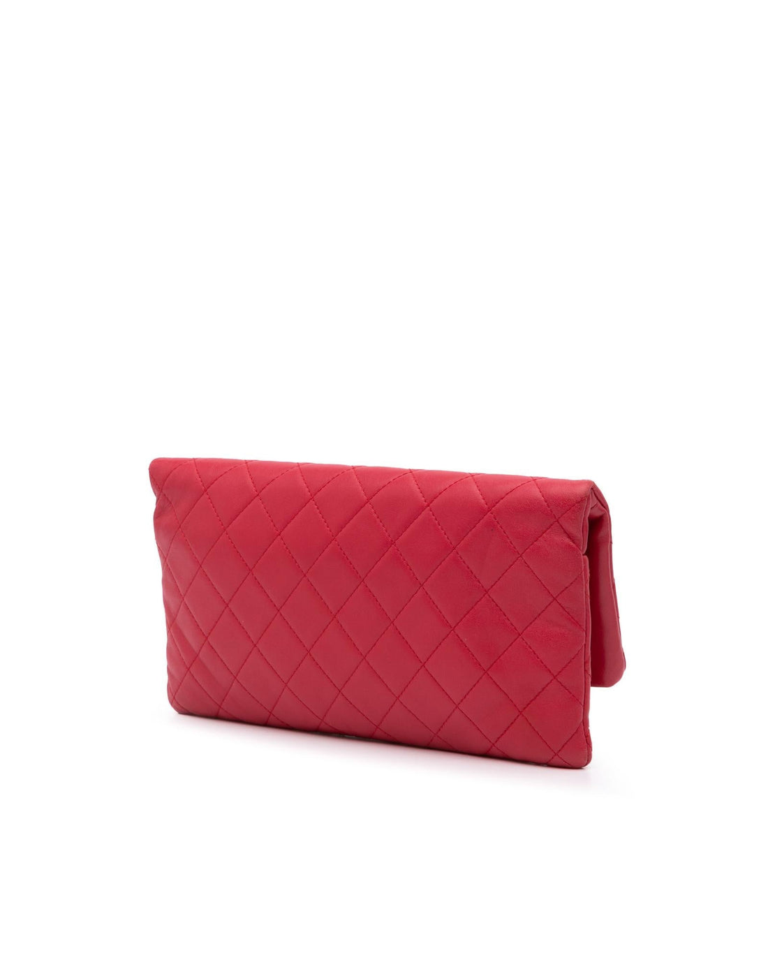 Quilted Lambskin Leather Clutch with Interior Zip Pocket - Handbags, Wallets & Cases