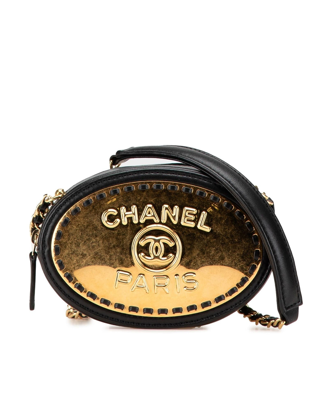 Lambskin Quilted Leather Oval Clutch with Chain Strap - Handbags, Wallets & Cases