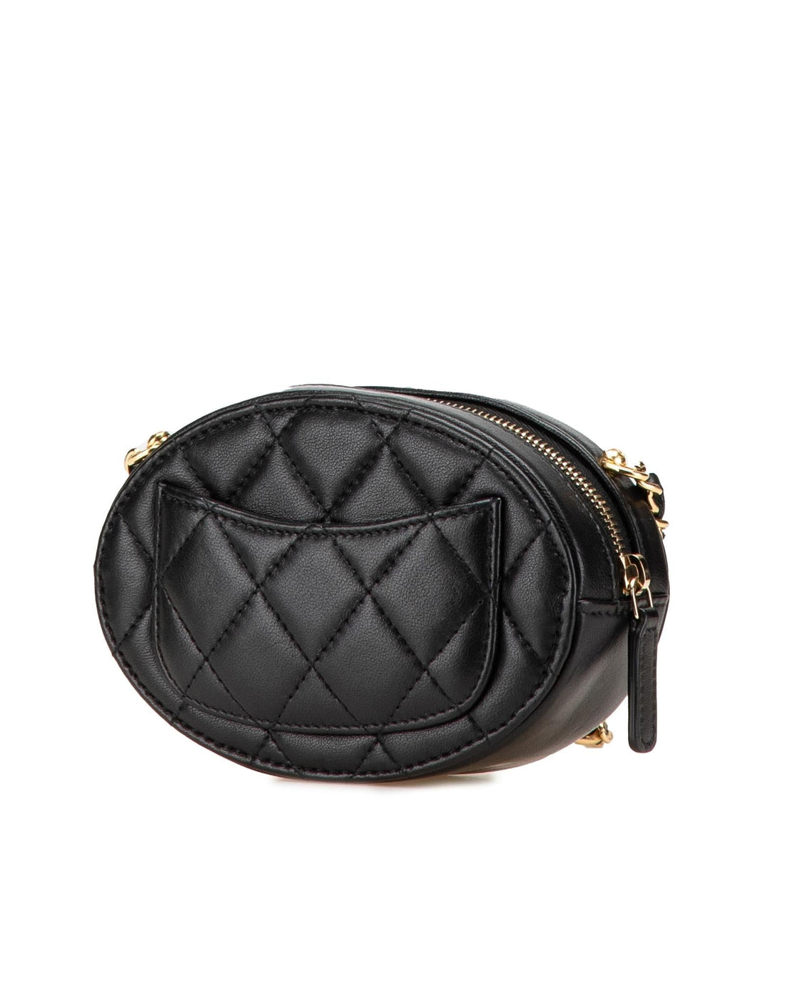Lambskin Quilted Leather Oval Clutch with Chain Strap - Handbags, Wallets & Cases