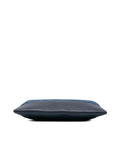 Denim Clutch with Leather Trim and Top Zip Closure - Handbags, Wallets & Cases - 3