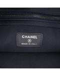 Denim Clutch with Leather Trim and Top Zip Closure - Handbags, Wallets & Cases - 5