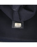 Denim Clutch with Leather Trim and Top Zip Closure - Handbags, Wallets & Cases - 6