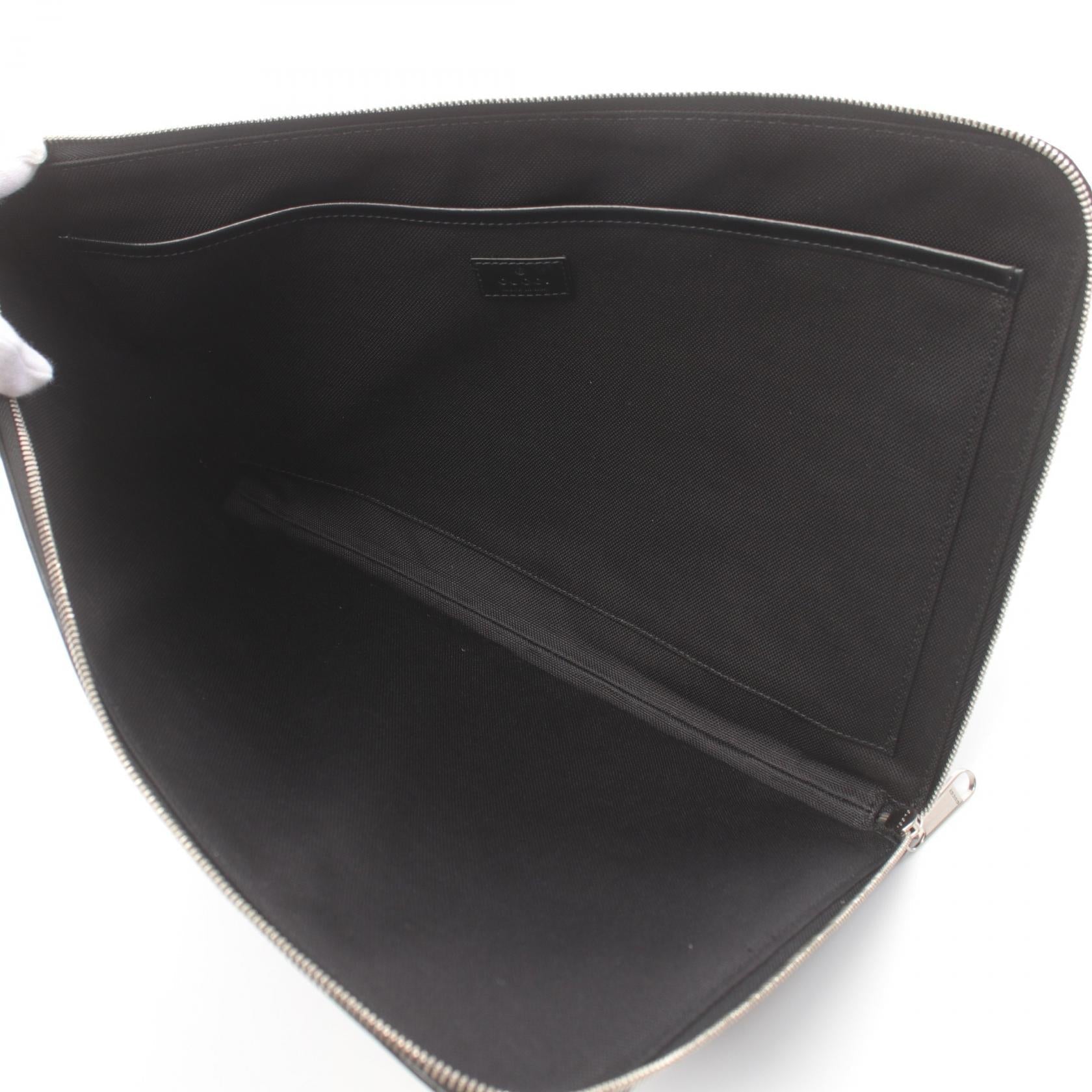 Gucci GG Supreme Document Clutch Bag Black - 3