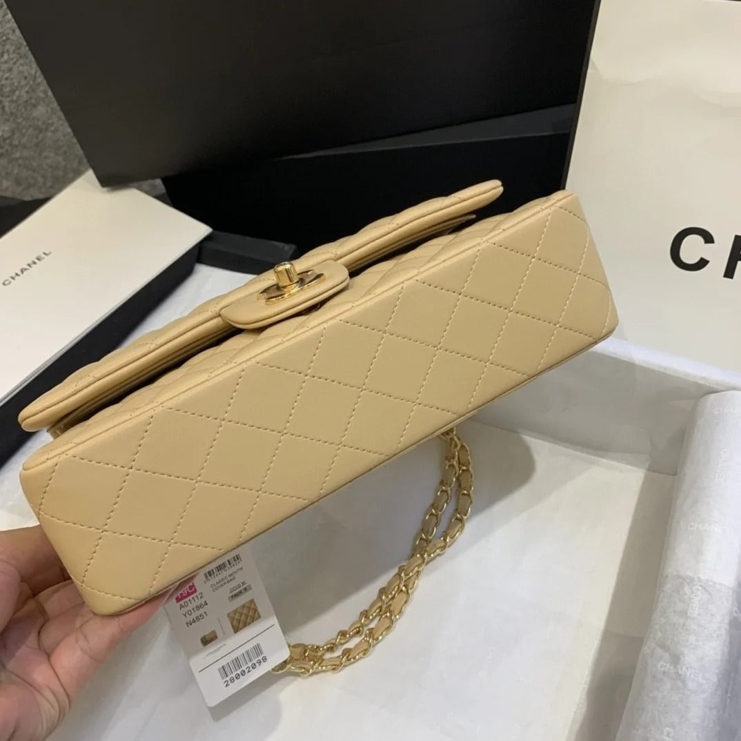Chanel Classic Double Flap 25 Shoulder Bag Light Beige - Bag