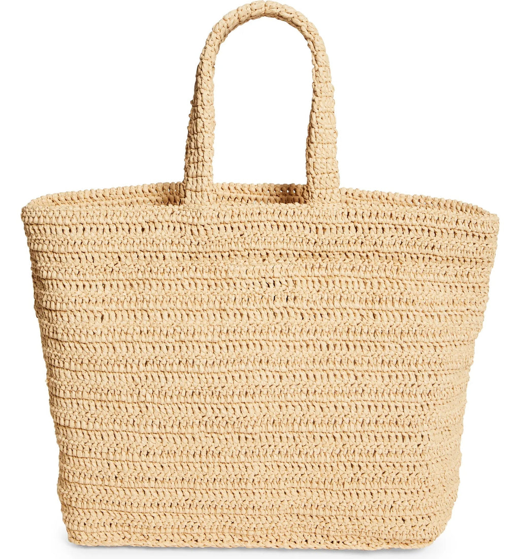 SAINT LAURENT Rive Gauche Logo Crochet Tote