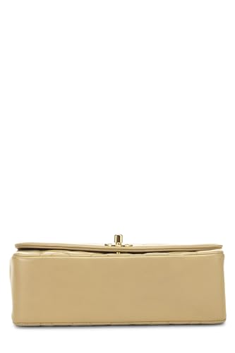 Chl,  Beige Quilted lambskin Classic Flap Small, Beige - Loose Stones