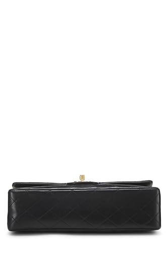 Chl,  Black Quilted Lambskin Classic Double Flap Medium, Black - Loose Stones