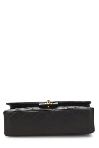Chl,  Black Quilted Lambskin Classic Double Flap Medium, Black - Loose Stones