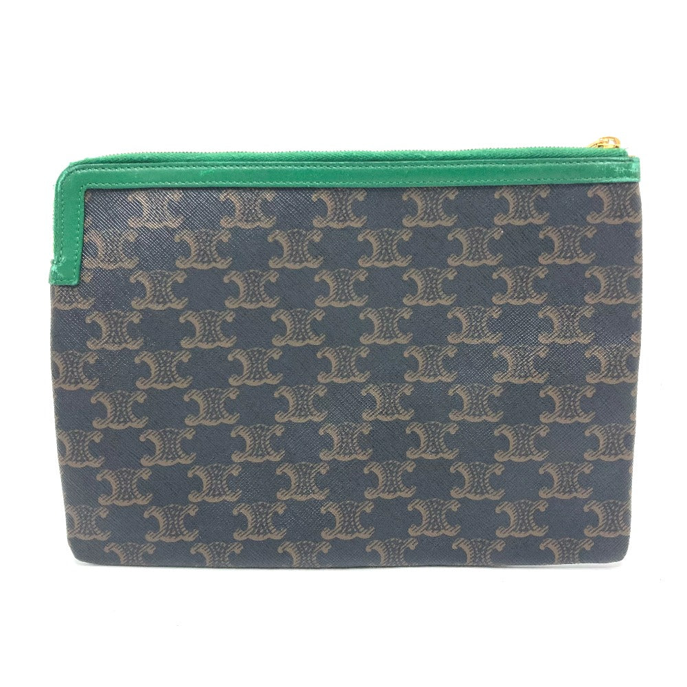 CELINE Clutch bag leather Brown triomphe logo mens Used - Bag