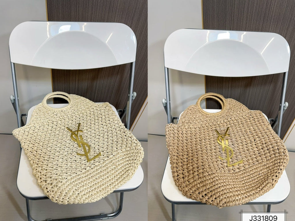 YSL SAINT LAURENT Summer Raffia Tote Bag 41x37cm