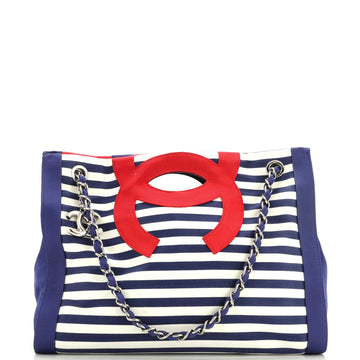 CHANEL Mariniere Chain Tote Striped Canvas Small - Handbag & Wallet Accessories