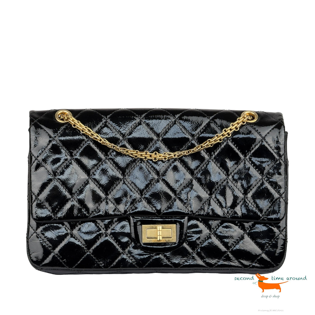 Chanel 2.55 Classic Double Flap Patent Leather Bag - Handbag & Wallet Accessories