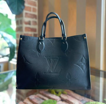 LOUIS VUITTON Onthego MM Black Empreinte Giant Monogram Tote Bag - Tote