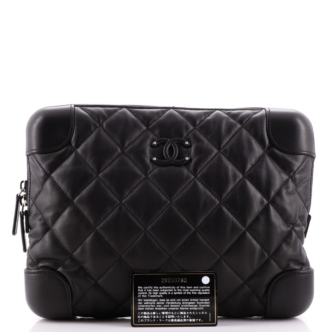 Chanel CC Classic Trunk Case, Black Quilted Lambskin, Medium - Crossbody