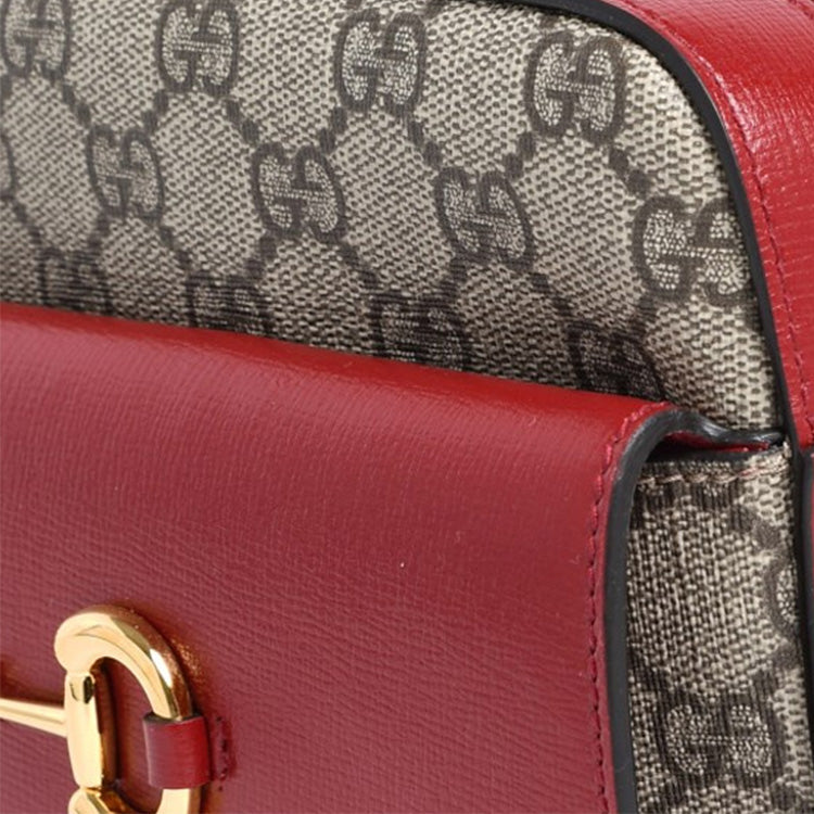 (WMNS) GUCCI Classic Buckle1955 Camera Bag Metallic Chains Vintage Gold Button Shoulder Bag Small Red 645454-92TCG-8561 - Shoulder Bags - 2