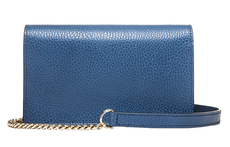 (WMNS) GUCCI Logo Double G Leather WOC Chain Shoulder Messenger Bag Blue Classic 510314-CAO0G-4231 - Shoulder Bags