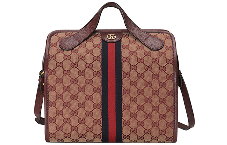 (WMNS) Gucci Logo Stripe Webbing Canvas Large Capacity travel handBag Unisex / Red Classic 565224-9Y9MT-9864 - Shoulder Bags