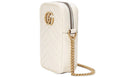 (WMNS) Gucci GG Marmont Gold Logo Leather Chain Shoulder Messenger Bag Mini White Classic 598597-DTDCT-9022 - Shoulder Bags - 2