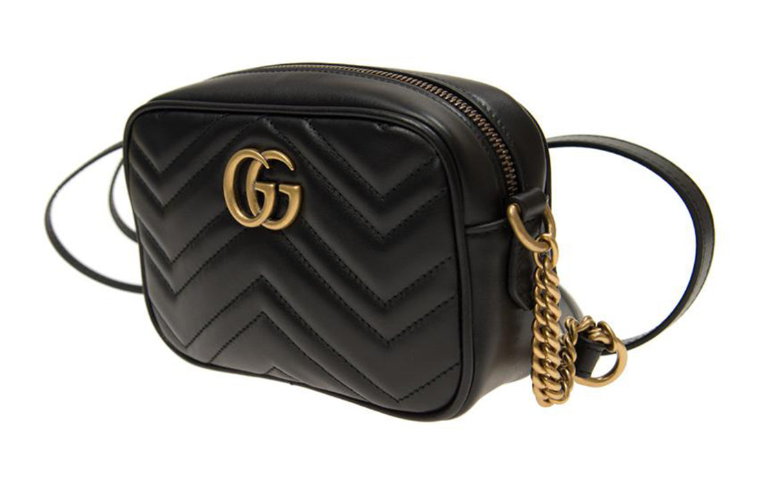 (WMNS) GUCCI GG Marmont Logo Messenger Bag Black Classic 448065-DTD1T-1000 - Shoulder Bags