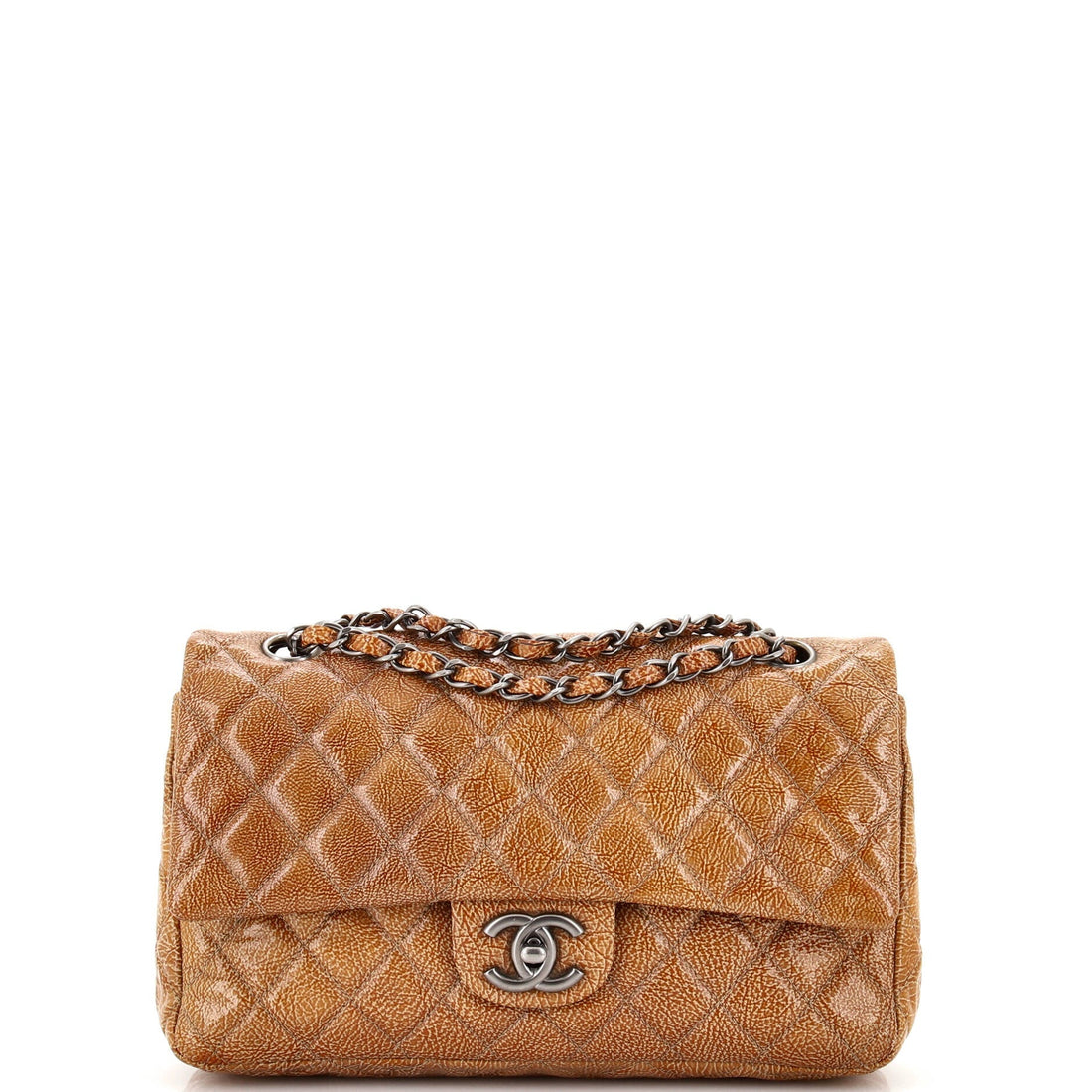 CHANEL Classic Double Flap Bag Quilted Crinkled Patent Medium - Handbag & Wallet Accessories